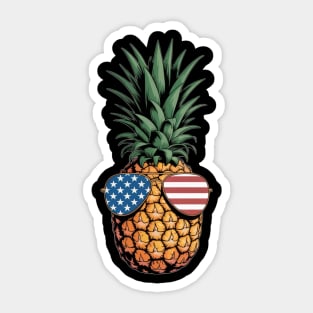 Patriotic Pineapple Sunglasses 4th of July Sticker